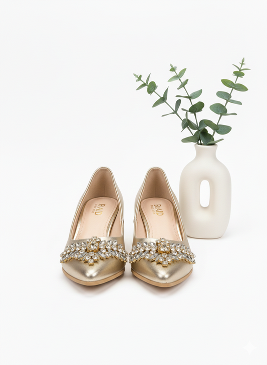 Golden Crystal Luxury Pump Shoes